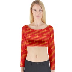 Many Stars,red Long Sleeve Crop Top