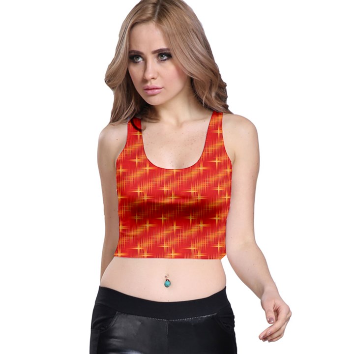 Many Stars,red Racer Back Crop Tops