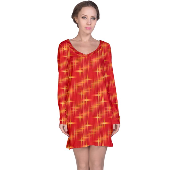 Many Stars,red Long Sleeve Nightdresses