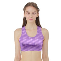 Many Stars, Lilac Women s Sports Bra With Border