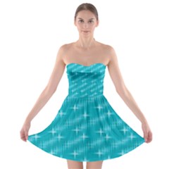 Many Stars,aqua Strapless Bra Top Dress