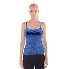 Sparkling Glitter Blue Spaghetti Strap Tops