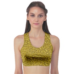 Sparkling Glitter Golden Sports Bra