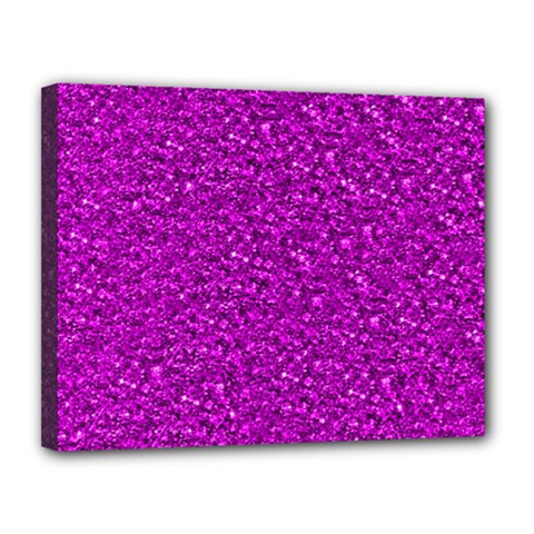 Sparkling Glitter Hot Pink Canvas 14  X 11 