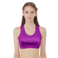 Sparkling Glitter Hot Pink Women s Sports Bra With Border by ImpressiveMoments