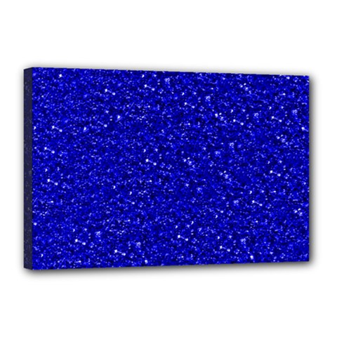 Sparkling Glitter Inky Blue Canvas 18  X 12 