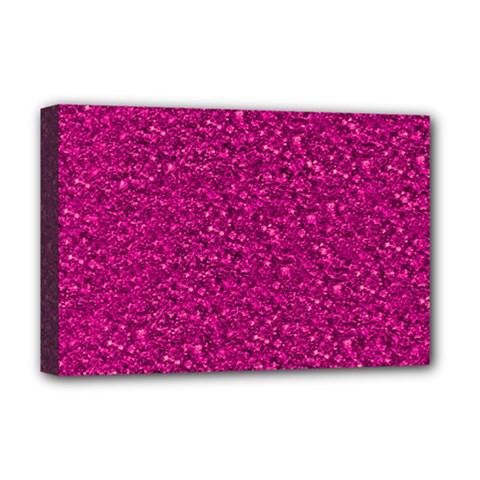 Sparkling Glitter Pink Deluxe Canvas 18  X 12  