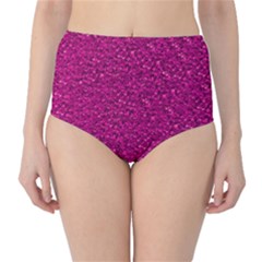 Sparkling Glitter Pink High-waist Bikini Bottoms by ImpressiveMoments