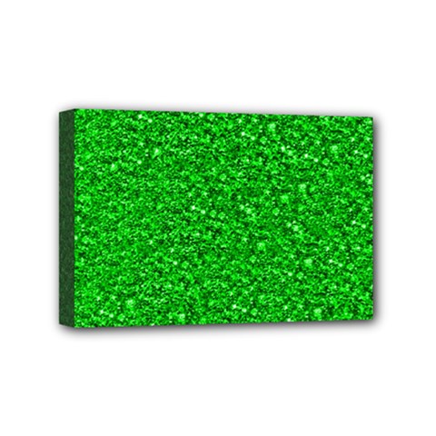 Sparkling Glitter Neon Green Mini Canvas 6  X 4  by ImpressiveMoments