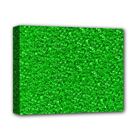 Sparkling Glitter Neon Green Deluxe Canvas 14  X 11  by ImpressiveMoments