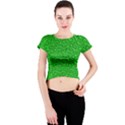 Sparkling Glitter Neon Green Crew Neck Crop Top View1