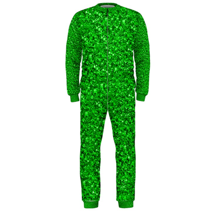 Sparkling Glitter Neon Green OnePiece Jumpsuit (Men) 