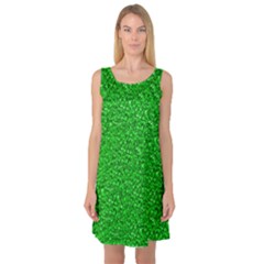 Sparkling Glitter Neon Green Sleeveless Satin Nightdresses