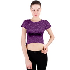 Sparkling Glitter Plum Crew Neck Crop Top by ImpressiveMoments