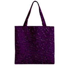 Sparkling Glitter Plum Zipper Grocery Tote Bags