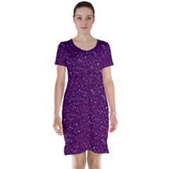 Sparkling Glitter Plum Short Sleeve Nightdresses by ImpressiveMoments