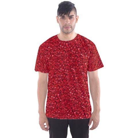 Sparkling Glitter Red Men s Sport Mesh Tees by ImpressiveMoments