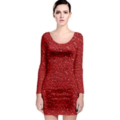 Sparkling Glitter Red Long Sleeve Bodycon Dresses