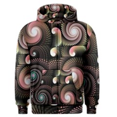 Peach Swirls On Black Men s Zipper Hoodies by KirstenStar