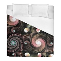 Peach Swirls On Black Duvet Cover Single Side (twin Size)