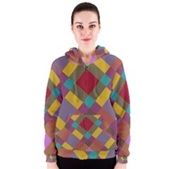 Shapes Pattern Women s Zipper Hoodie