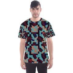 Distorted Shapes In Retro Colors Men s Sport Mesh Tee