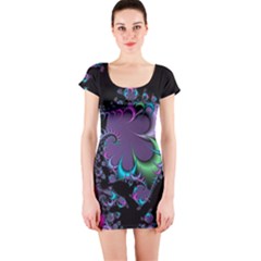 Fractal Dream Short Sleeve Bodycon Dresses