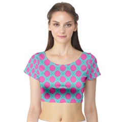 Cute Pretty Elegant Pattern Short Sleeve Crop Top