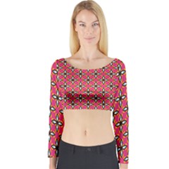 Cute Pretty Elegant Pattern Long Sleeve Crop Top