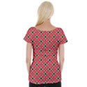 Cute Pretty Elegant Pattern Women s Cap Sleeve Top View2