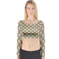 Cute Pretty Elegant Pattern Long Sleeve Crop Top