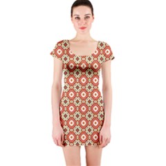 Cute Pretty Elegant Pattern Short Sleeve Bodycon Dresses