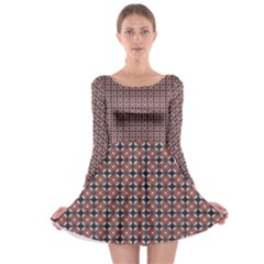 Cute Pretty Elegant Pattern Long Sleeve Skater Dress