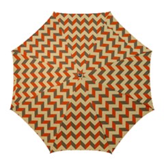 Modern Retro Chevron Patchwork Pattern  Golf Umbrellas