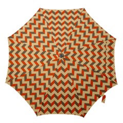 Modern Retro Chevron Patchwork Pattern  Hook Handle Umbrellas (medium)