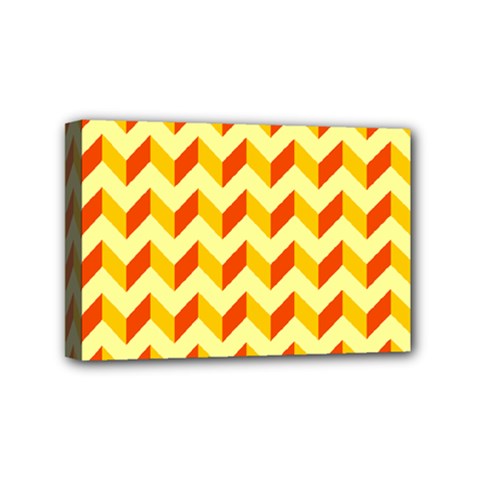 Modern Retro Chevron Patchwork Pattern  Mini Canvas 6  X 4 