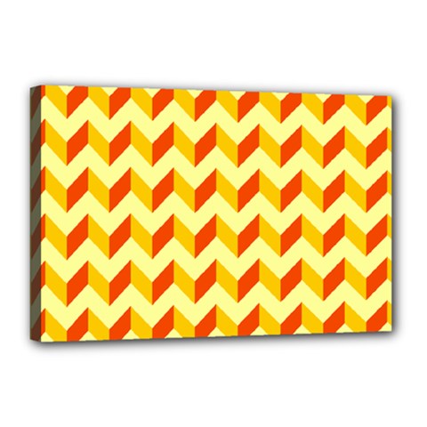 Modern Retro Chevron Patchwork Pattern  Canvas 18  X 12 