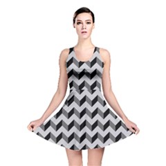 Modern Retro Chevron Patchwork Pattern  Reversible Skater Dresses