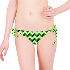 Modern Retro Chevron Patchwork Pattern Bikini Bottoms