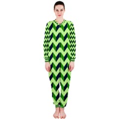 Modern Retro Chevron Patchwork Pattern Onepiece Jumpsuit (ladies)  by GardenOfOphir