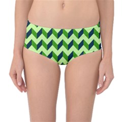 Modern Retro Chevron Patchwork Pattern Mid-waist Bikini Bottoms by GardenOfOphir