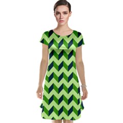 Modern Retro Chevron Patchwork Pattern Cap Sleeve Nightdresses