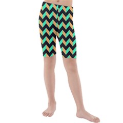 Modern Retro Chevron Patchwork Pattern Kid s Swimwear