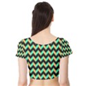 Modern Retro Chevron Patchwork Pattern Short Sleeve Crop Top View2