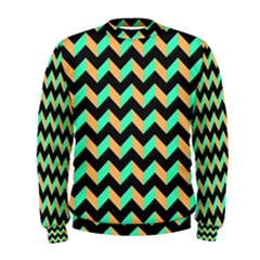 Modern Retro Chevron Patchwork Pattern Men s Sweatshirts by GardenOfOphir