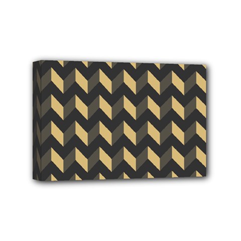 Modern Retro Chevron Patchwork Pattern Mini Canvas 6  X 4 