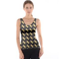 Modern Retro Chevron Patchwork Pattern Tank Tops by GardenOfOphir