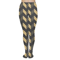 Modern Retro Chevron Patchwork Pattern Women s Tights