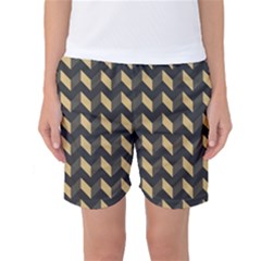 Modern Retro Chevron Patchwork Pattern Women s Basketball Shorts by GardenOfOphir