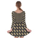 Modern Retro Chevron Patchwork Pattern Long Sleeve Skater Dress View2